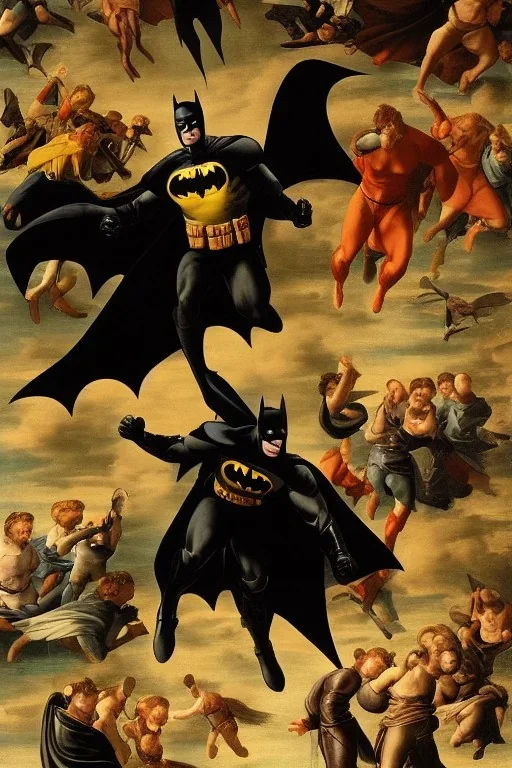 Batman in a renaissance painting, highly detailed, 8k resolution