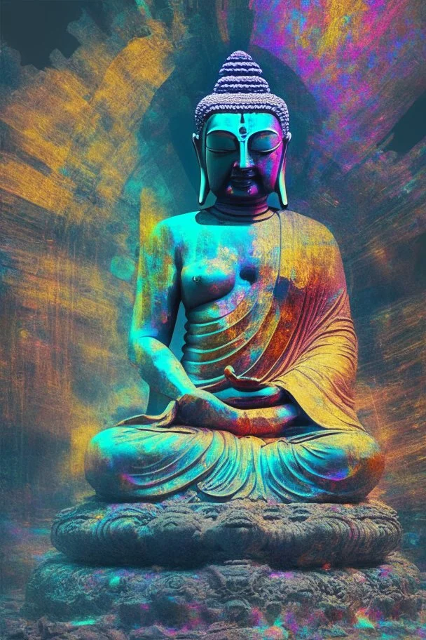 Budha statue in Psy trance