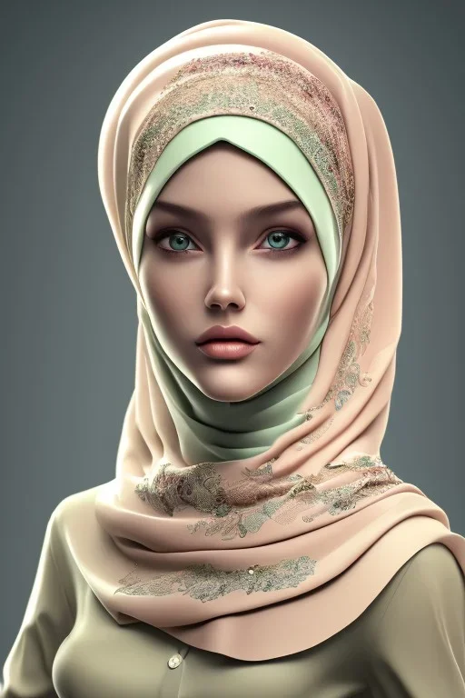 hijab, full body, 8k resolution, flower head