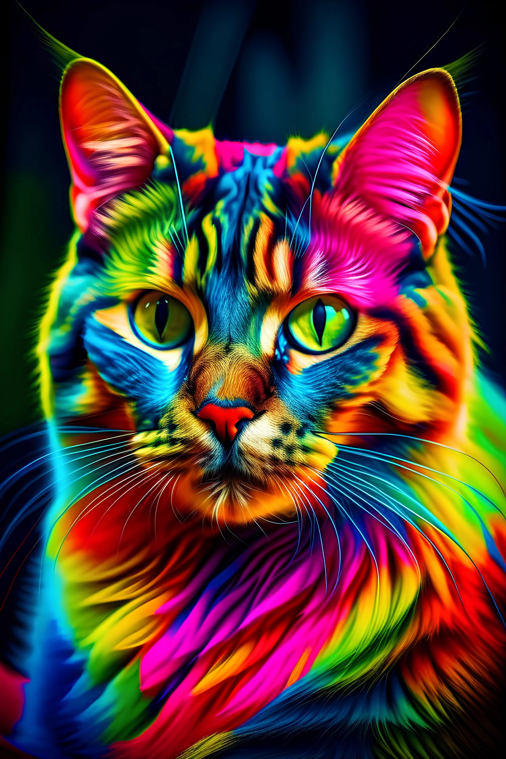 صورة قطة ملونة