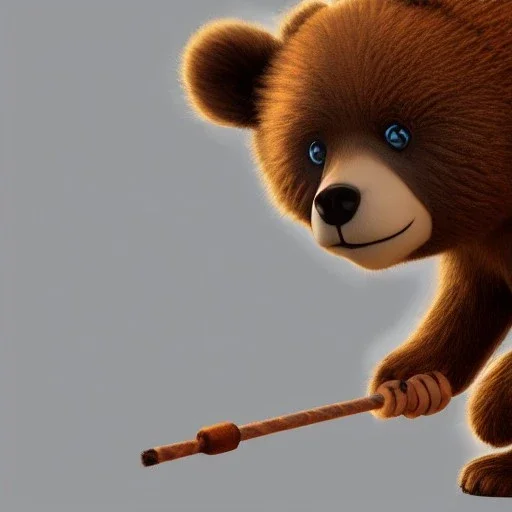 chalk head battle, anthro, very cute kid's film character, bear kids for big world by the roof character concept artwork, 3d concept, detailed fur, high detail iconic character for upcoming film, trending on artstation, character design, 3d artistic render, highly detailed, octane, blender, cartoon, shadows, lighting