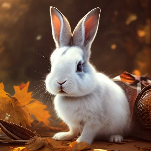 white steam punk rabbit, natural pigment, extremely sharp detail, finely tuned detail, ultra high definition, 8 k, unreal engine 5, ultra sharp focus, autumn ambiance