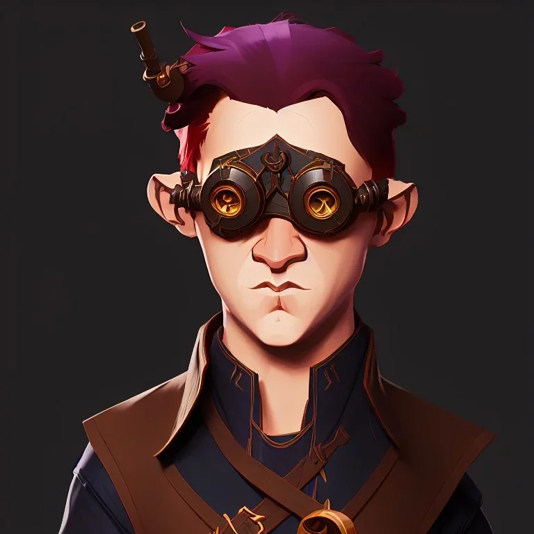 male "dungeons and dragons" halfling diviner with goggles and cocktail, mixologist background