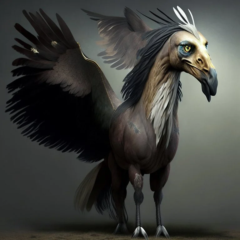 A creature with a combination of an eagle's head and a horse's body