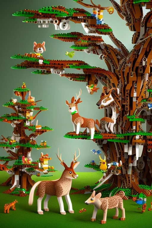 lego tree forest animals children