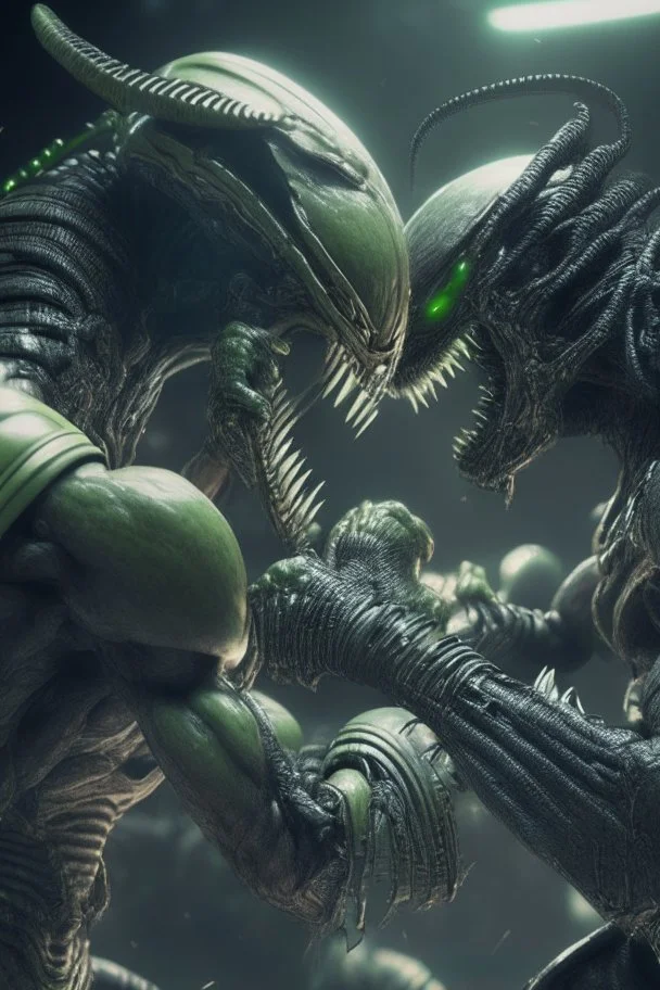 Alien wrestling ,highly detailed, artstation, sharp focus,4k