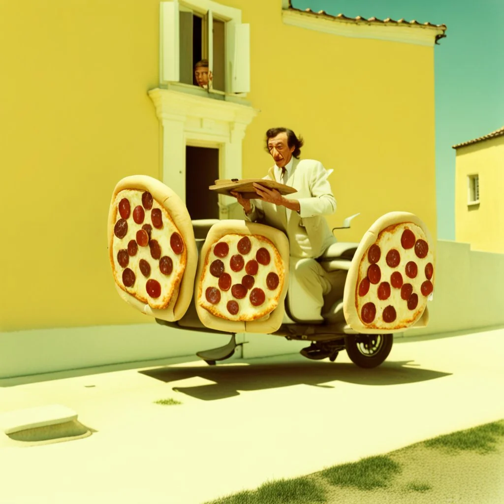 Pizza delivery to the home of Salvador Dali.