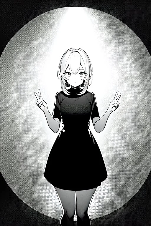 girl is standing outsid, fisheye camera, greyscale