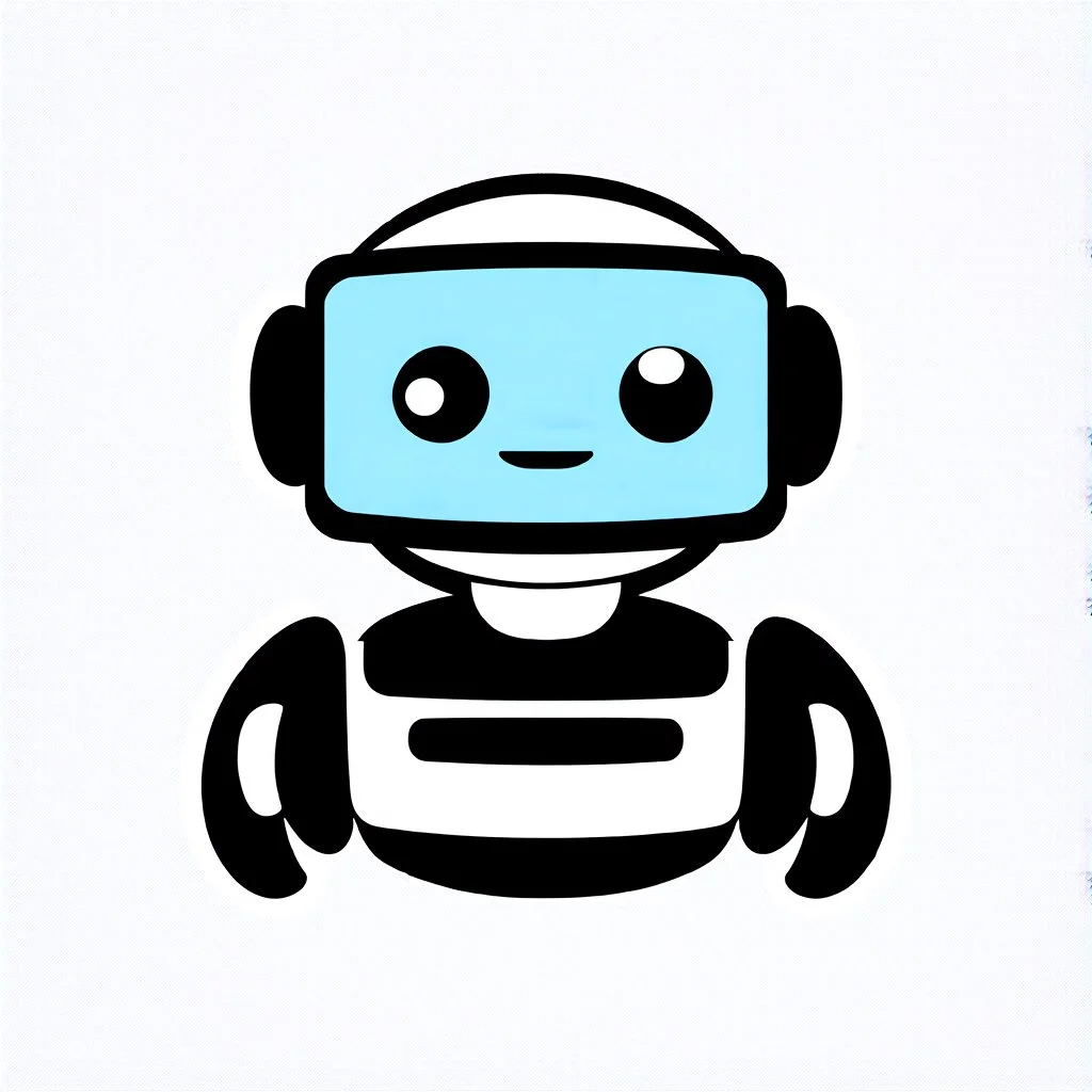 AI Robot LOGO simple, winking face