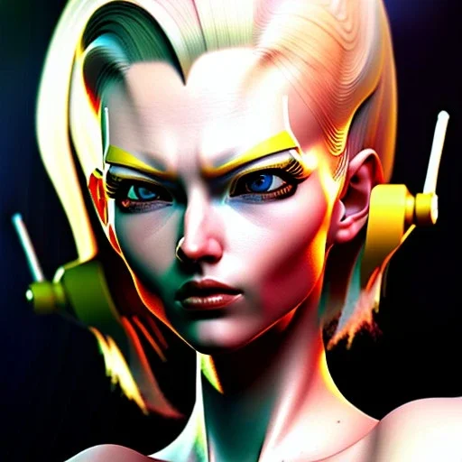 portrait of a beautiful busty android 18 by Rafael Sanzio style