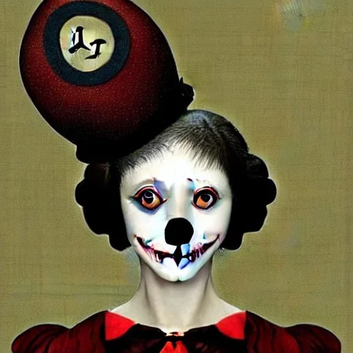 black and browndachshund with clown makeup detailed CATRIN WELZ-STEIN