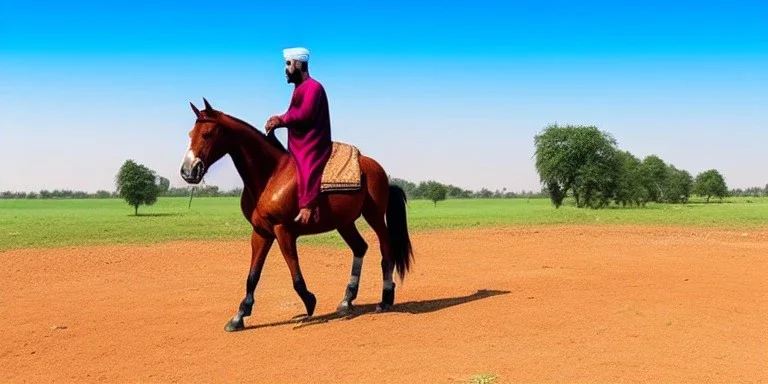 Muslim Man riding horse