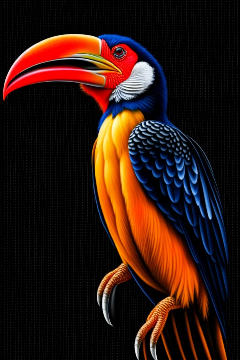 hornbill bird full body, digital art, photo, illustration, digital painting,oil painting, smooth, sharp focus, highly detailed, real bird, Bucerotidae