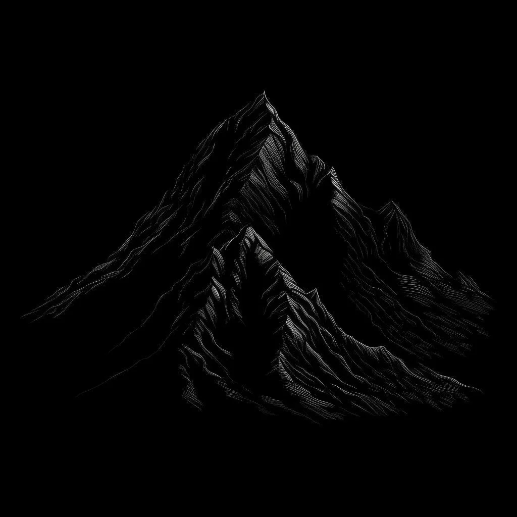 draw a black mountian with black background