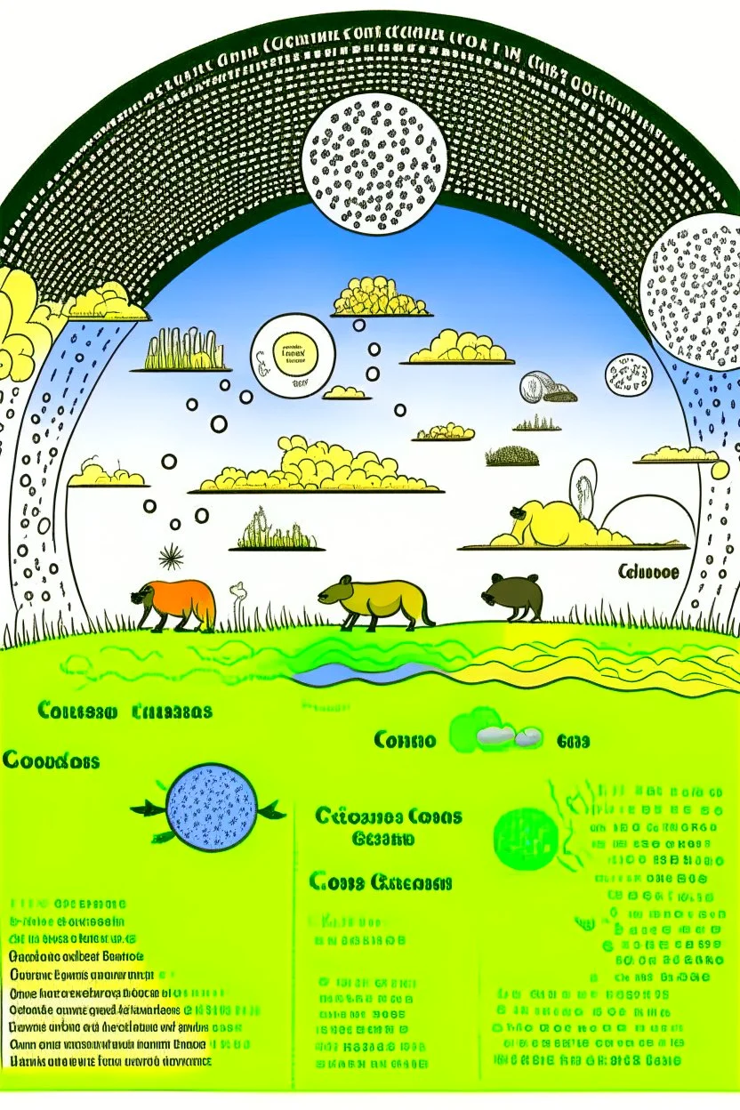 Ilustrasi yang secara visual menunjukkan bagaimana karbon dioksida dan gas-gas yang lain dari aktivitas manusia yang merusak lapisan ozon dan hewan-hewan terancam punah karena lapisan ozon terdegradasi