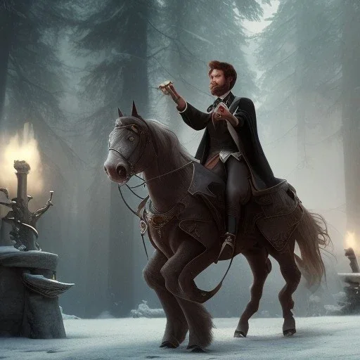 Full body, 3d render, Harry Potter 1800's men style, 1800's hair style, 1800's men clothes style, riding horse, hyper realistic, octane render, unreal engine 5, 8k, palace background, uhd