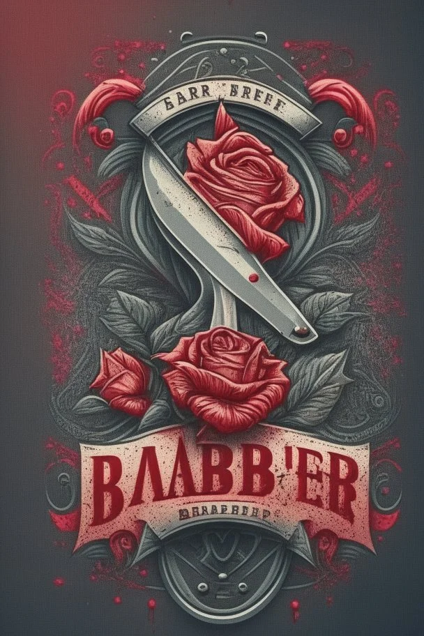 rose mit rasiermesser, haarschneidemaschine und diamant über schriftzug,firmenlogo für friseur barber, name soll SAMO THE BARBER sein, high quality, logo, graffitidesign, symmetrisch, 4k, retro, gentleman