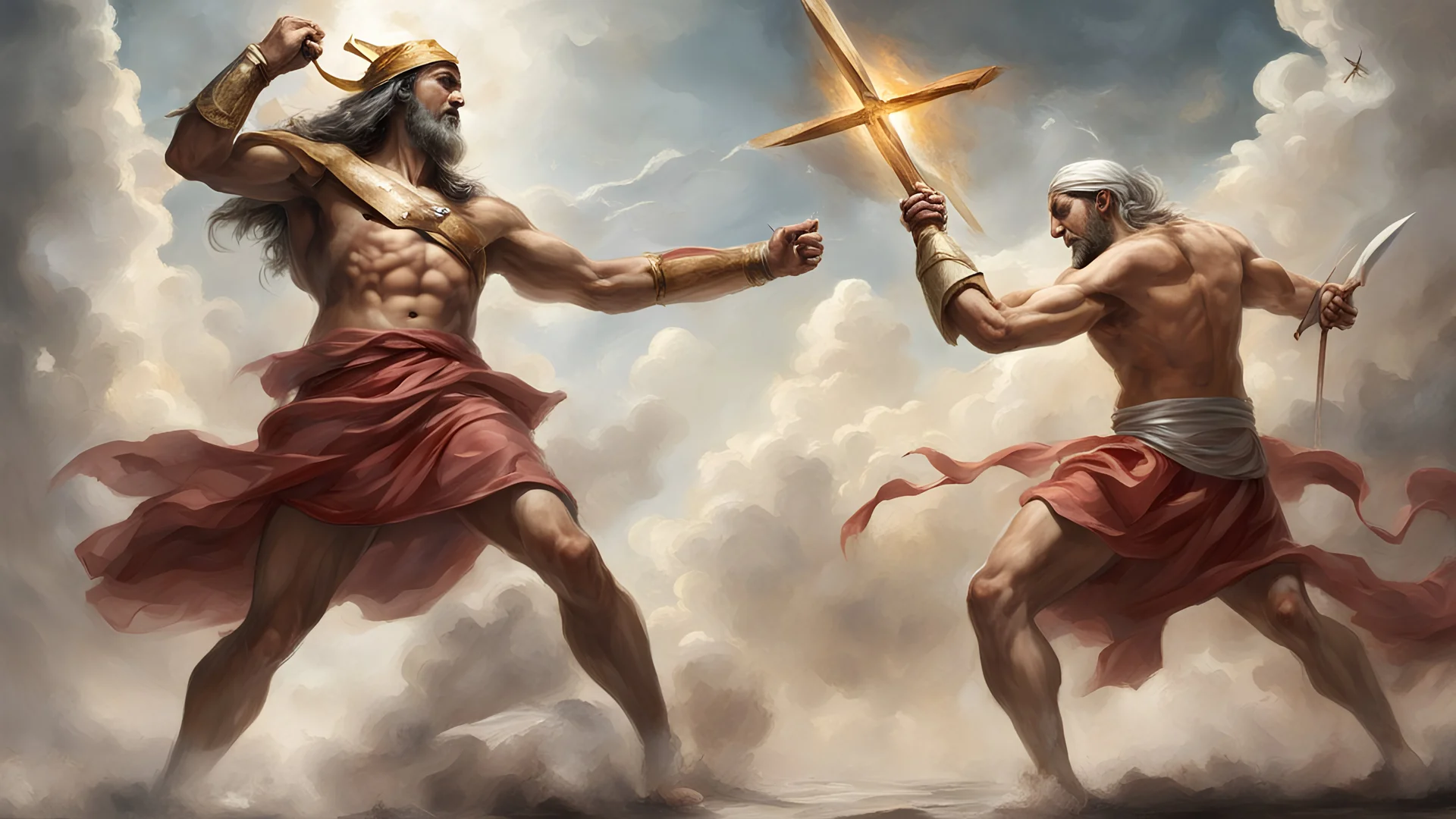 Human fighting christian god
