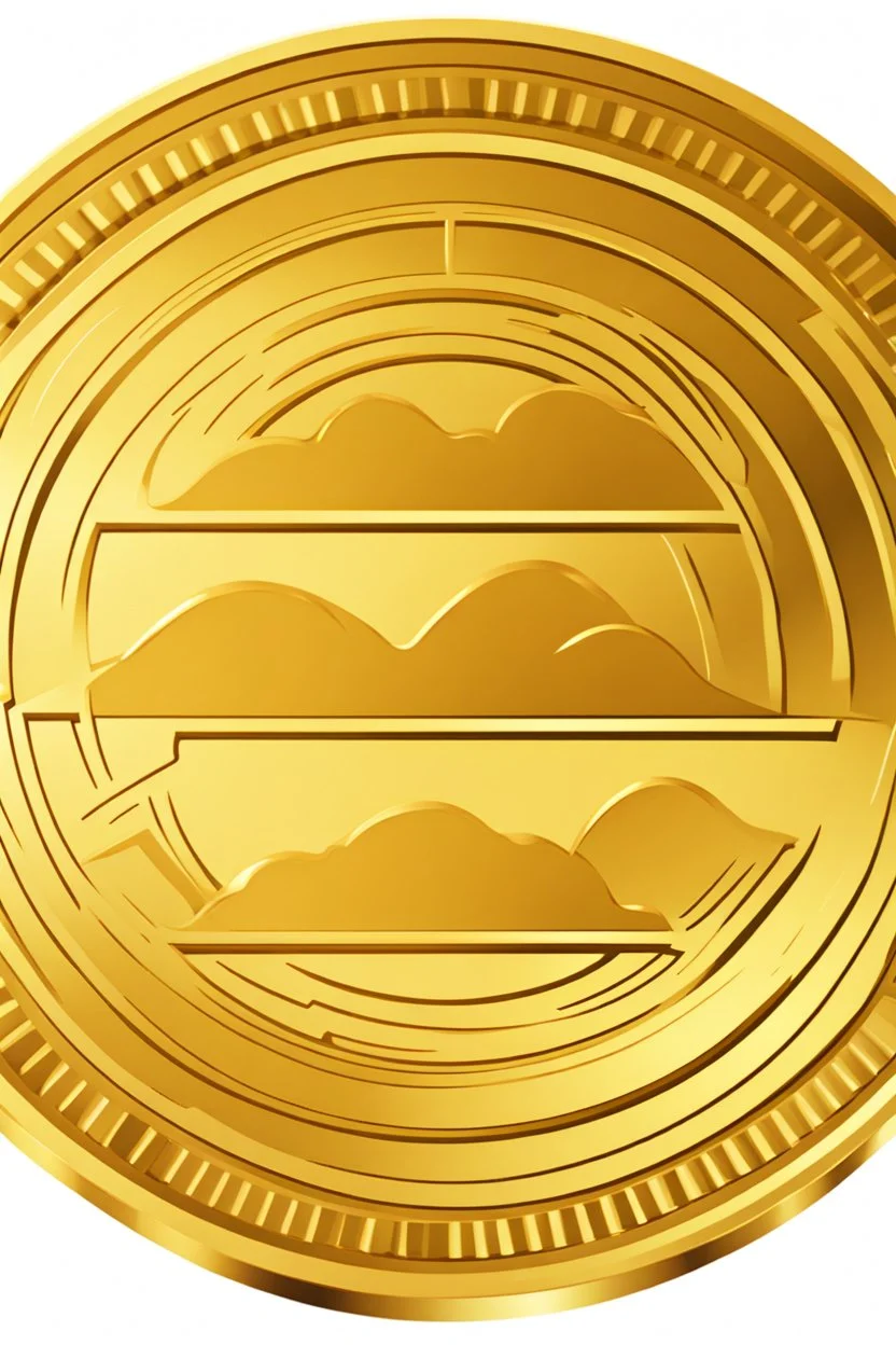 Golden coin with Solana logo