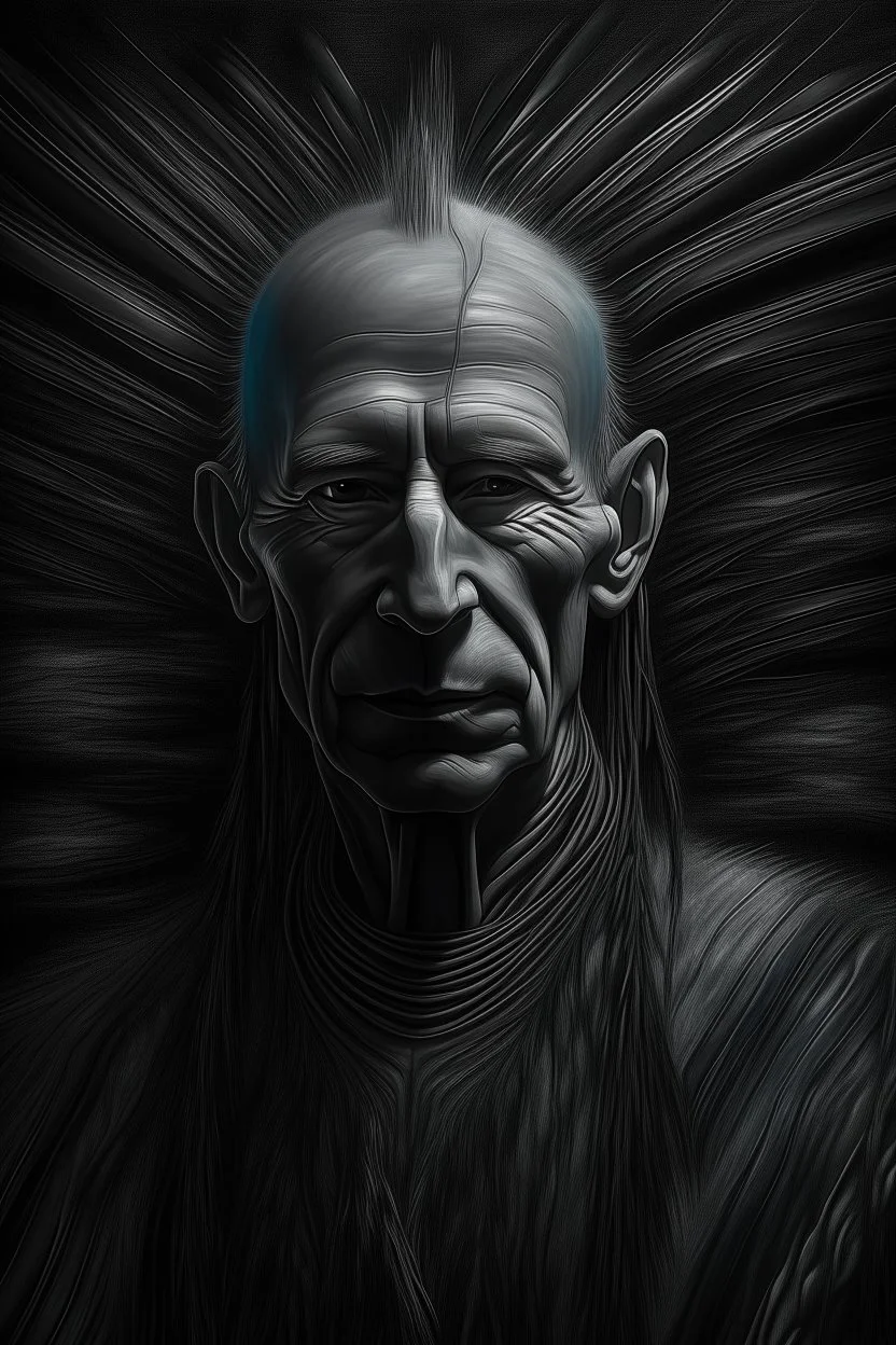 Hyper Realistic Aerial Grungy Dark-Grey Brush strokes on a dark rustic background with charcoals