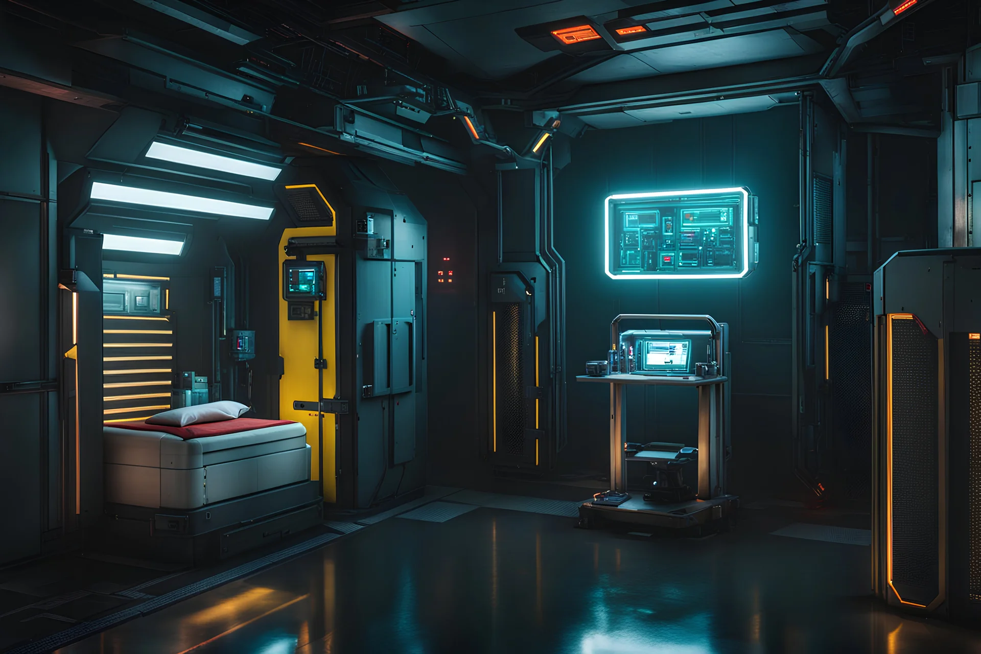 cyberpunk medical bay
