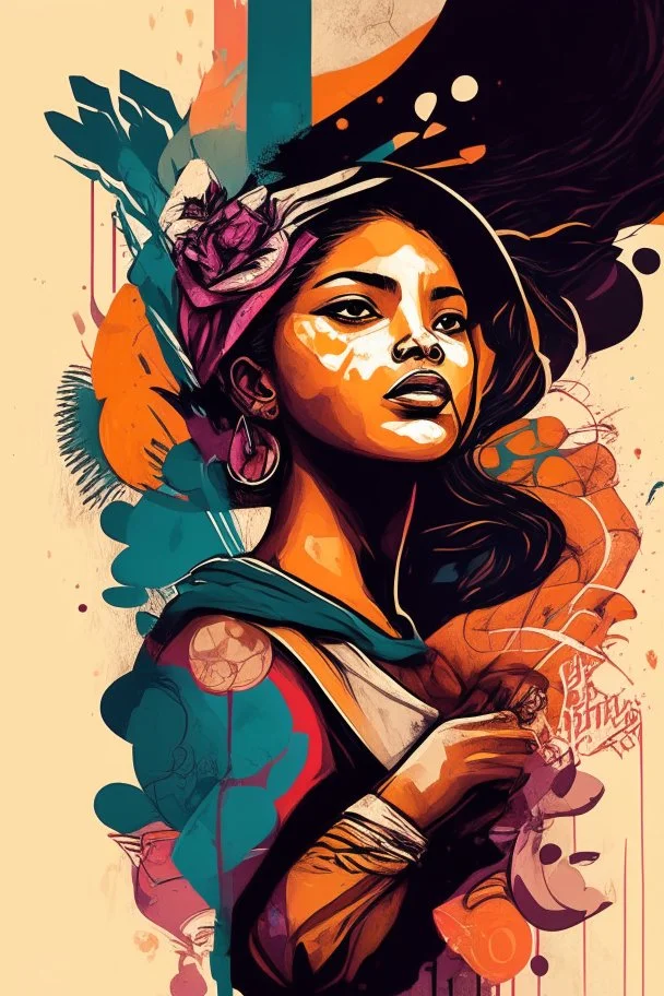 Create an illustration that celebrates women's rights and empowerment, style graffiti