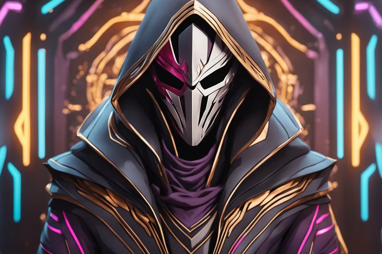 Jhin in 8k solo leveling shadow artstyle, mask, wapen, close picture, neon lights, intricate details, highly detailed, high details, detailed portrait, masterpiece,ultra detailed, ultra quality