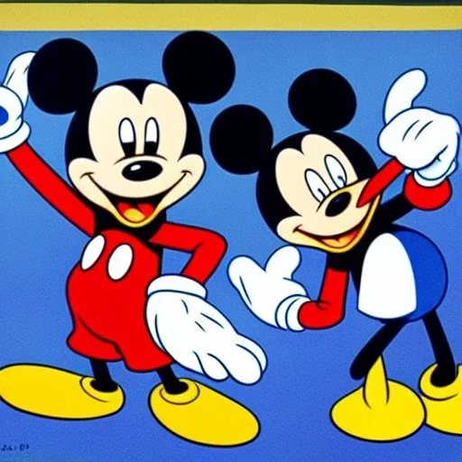 Mickey Mouse and Donald Duck restructured by Picasso