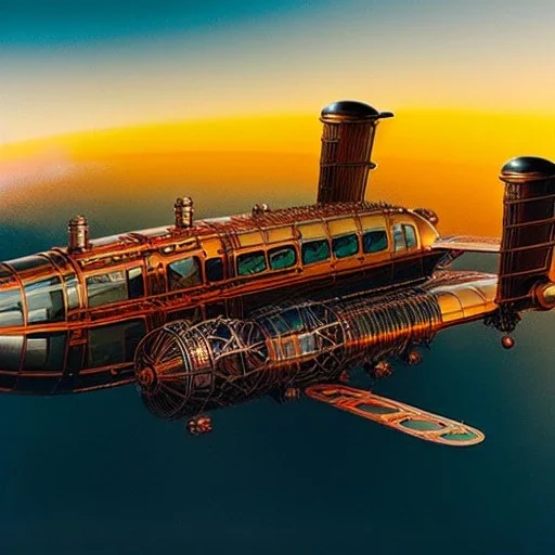 fullbody Drawing of 'sketch of Steampunk Air Vehicles',intricate detail,andrea bonelli,Kilian Eng,Ohrai,evan lee,Aleksandr Sidelnikov,KyuYong Eom,three quarters frontal aerial view,toned colors,16k