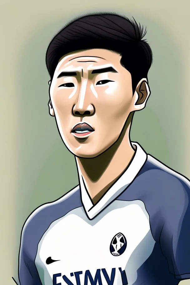 Son Heung-min Footballer cartoon 2d