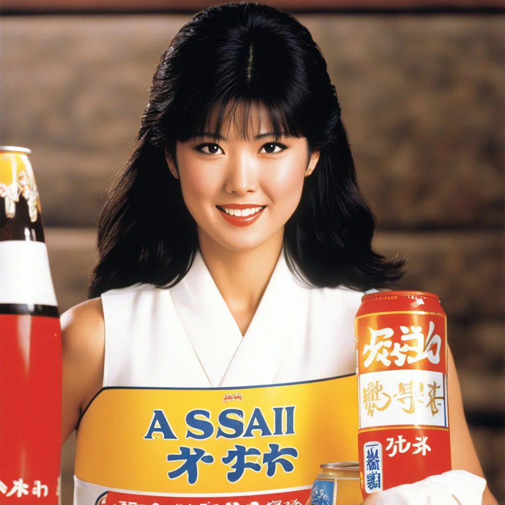 Phoebe Cates in an ad for Japanese beer Asahi