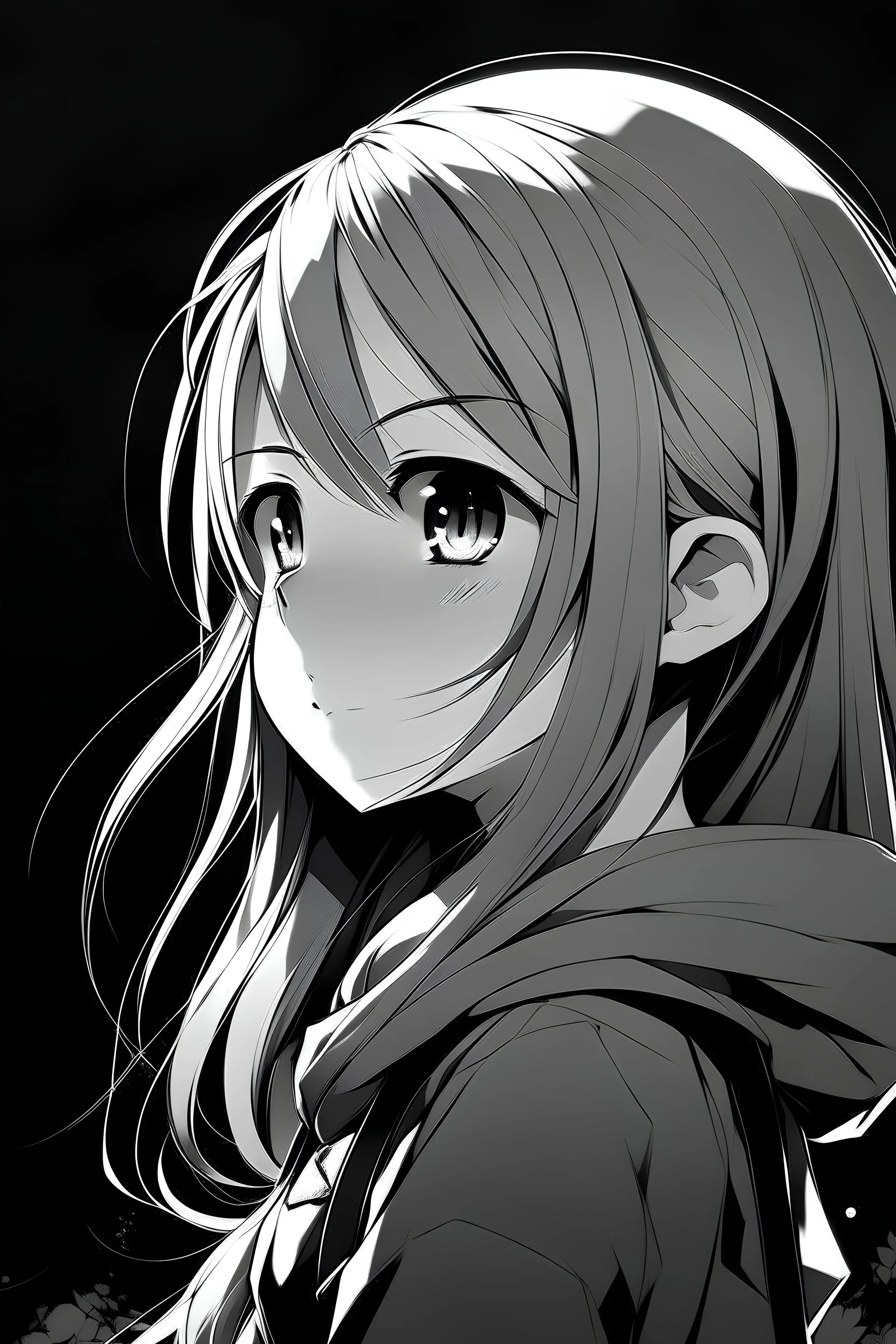 cute anime profile picture black and whi...