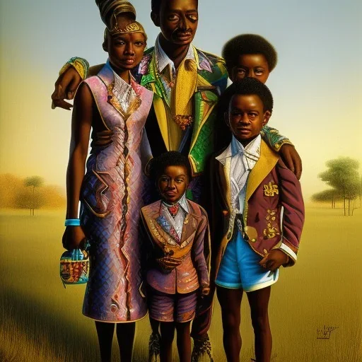 African American family by Salvador dali