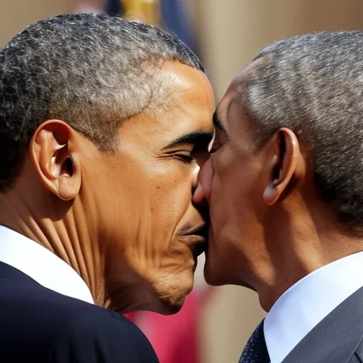 barrack Obama kissing donald trump