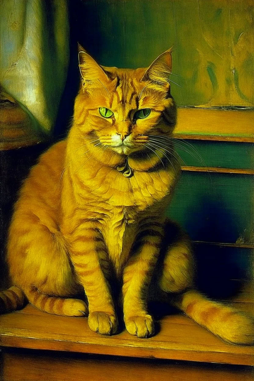 portait of a cat by van gogh