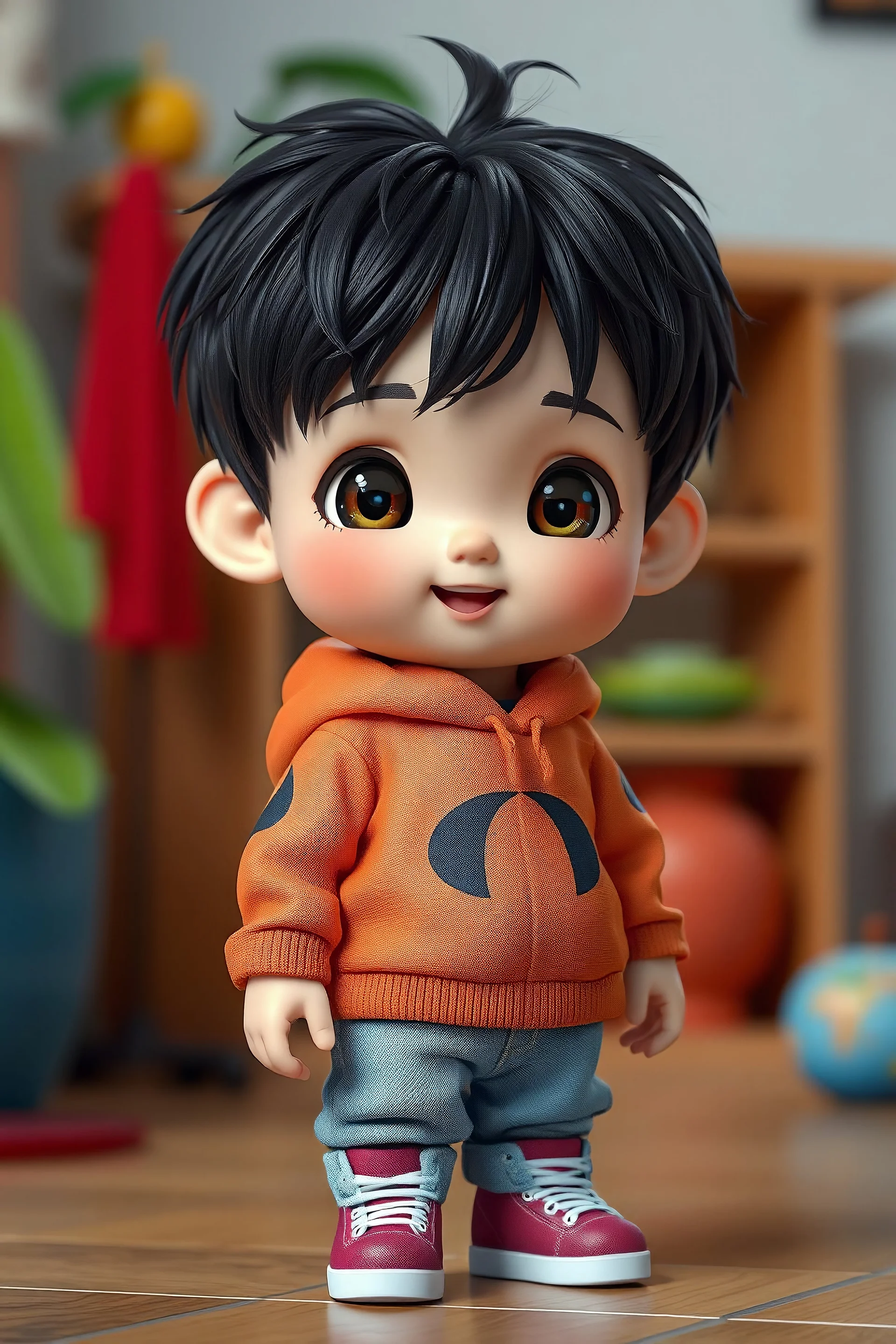 4d photographic image of full body image of a cute little chibi boy realistic, vivid colors octane render trending on artstation, artistic photography, photorealistic concept art, soft natural volumetric cinematic perfect light, uhd no background