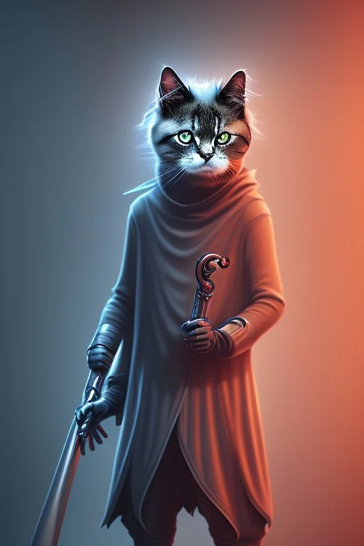 grim reaper cat, 4k, trending art, weird perspective, mirrors, reflection, water, smoke, realism