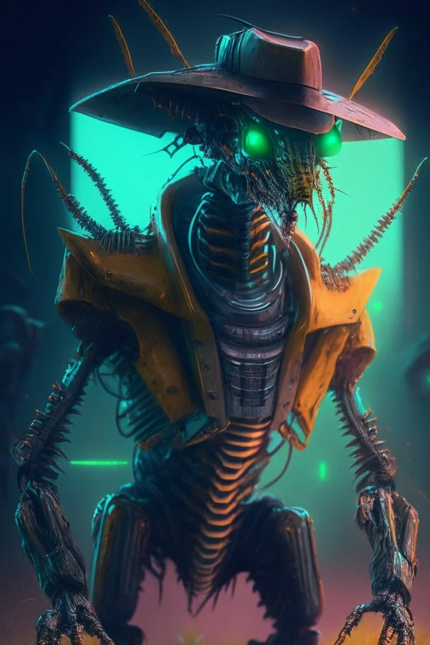 freddy kreuger as a robotic grashopper, trending art, 8k, lightfield