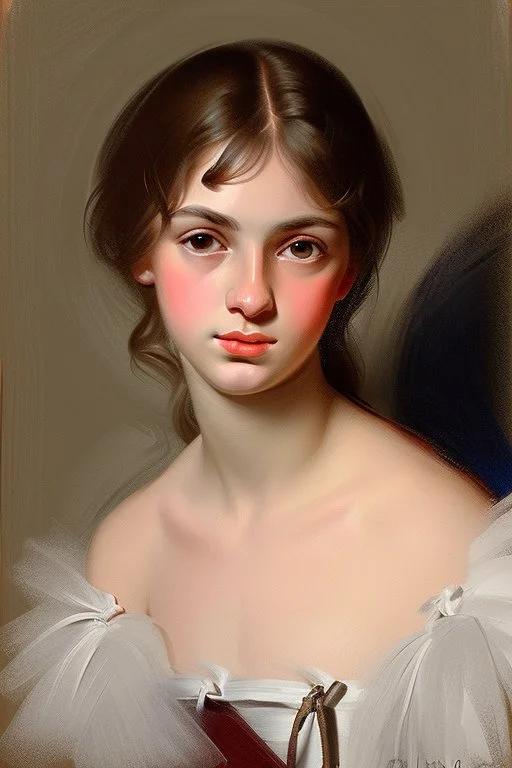 Extremely rich young french female portrait