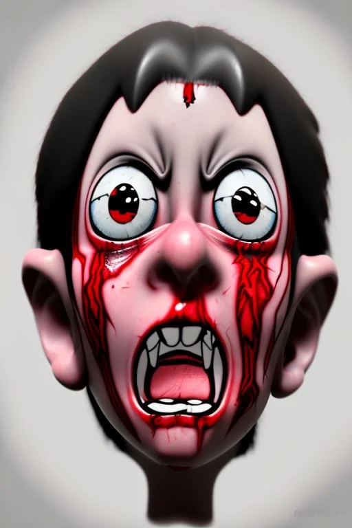 Cartoon bloody eyeball lollipop. illustration, 90s airbrush style, manga inspired, horror art, junji ito , exaggerated