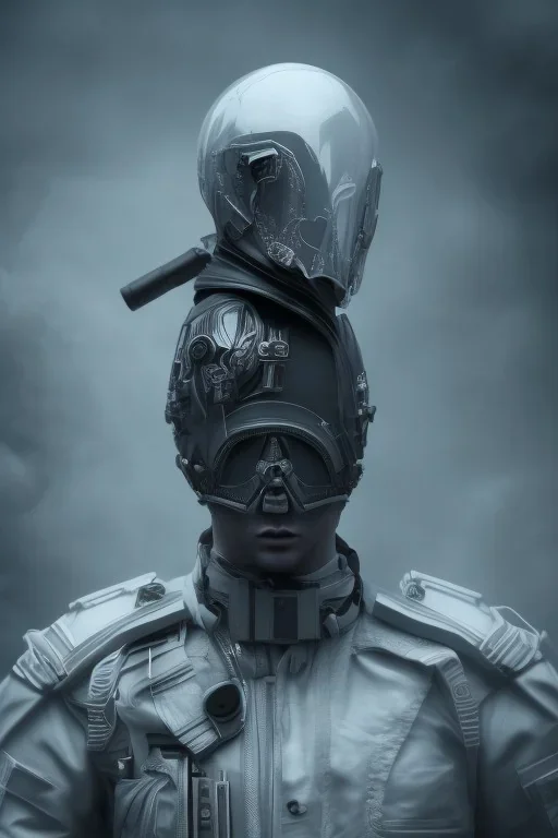 All Black british soldier, ghost, wearing high tech mask, white smoke, dark, rage, sorrow, high definition, ultra 8 k, volumetric lighting, blue fire, fog