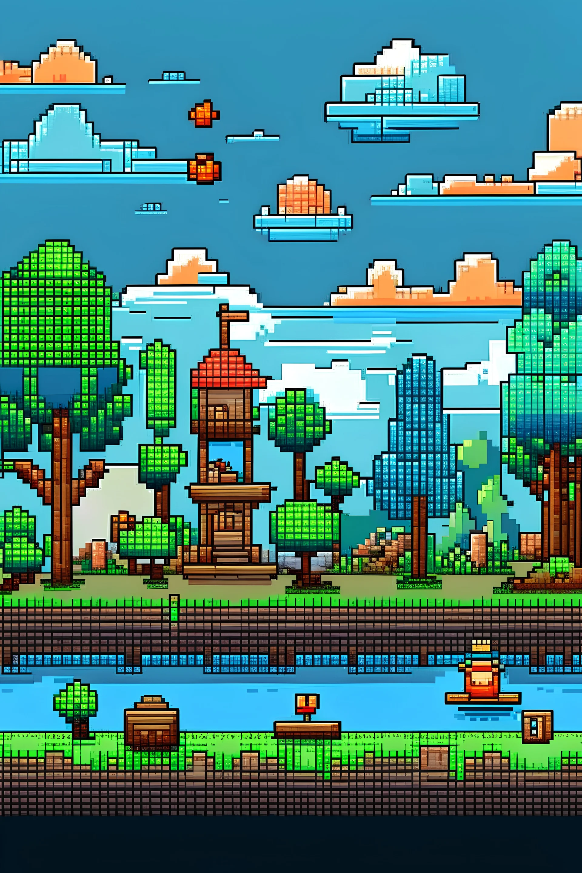 many things in pixel art style?