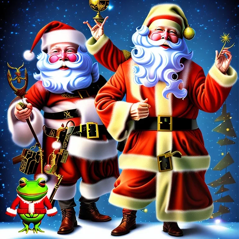 photograph, Father Christmas is giant frog, wizards and angels