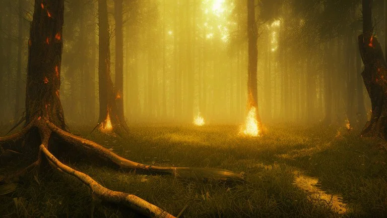 burned out forest