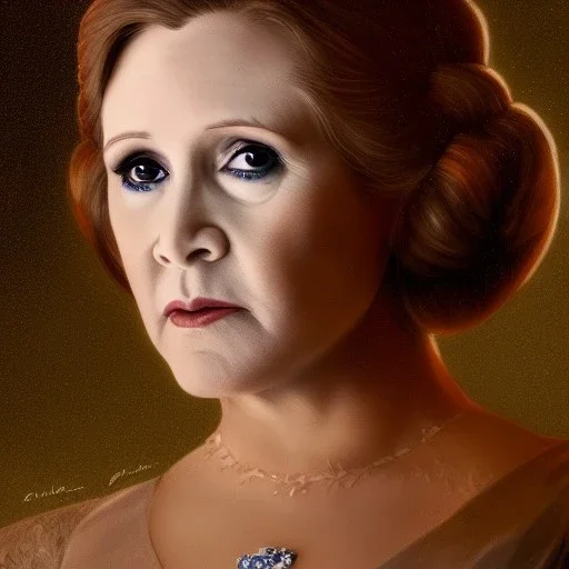 [[extrem stunning photorealistic Carrie Fisher as Princess Leia]] :: [[photorealistic hazel iris, short hair, head and shoulders portrait, 8k resolution photorealistic portrait by Greg Rutkowski, dynamic lighting, hyperdetailed, intricately detailed, triadic colors]]