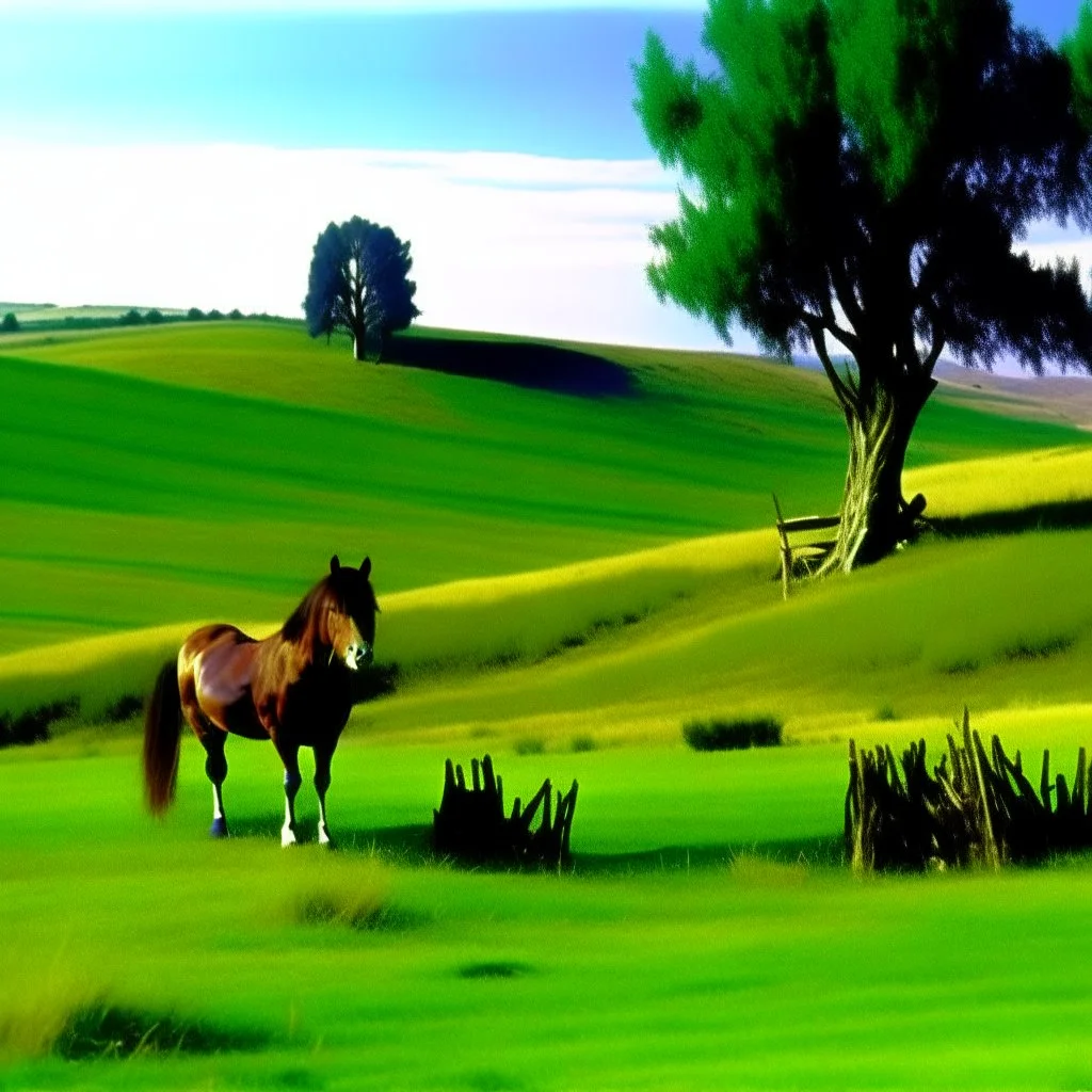 Nebraska 1997 Wild Horse Hill Photo, FNAF Purple guy in the foreground behind a tree.