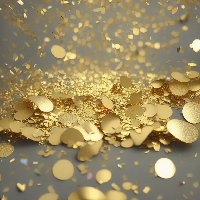 A picture of gold confetti