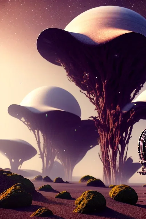 alien STRANGE WORLDS, 8k, finely detailed, photo realistic.