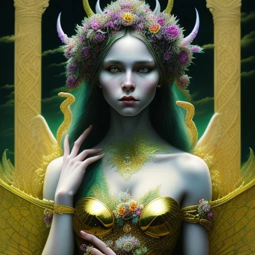 fae, sidhe, ominous, nature, orchids, dnd character portrait, intricate, oil on canvas, insanely detailed, 16k resolution, retroanime style, perfect eyes, round pupil, cinematic smooth, intricate detail , soft smooth lighting, soft pastel colors, painted Renaissance style