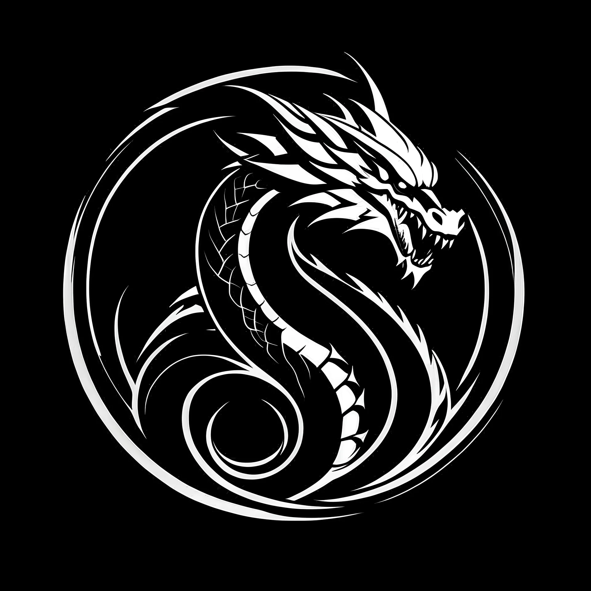 clan emblem, minimalist, wyvern black